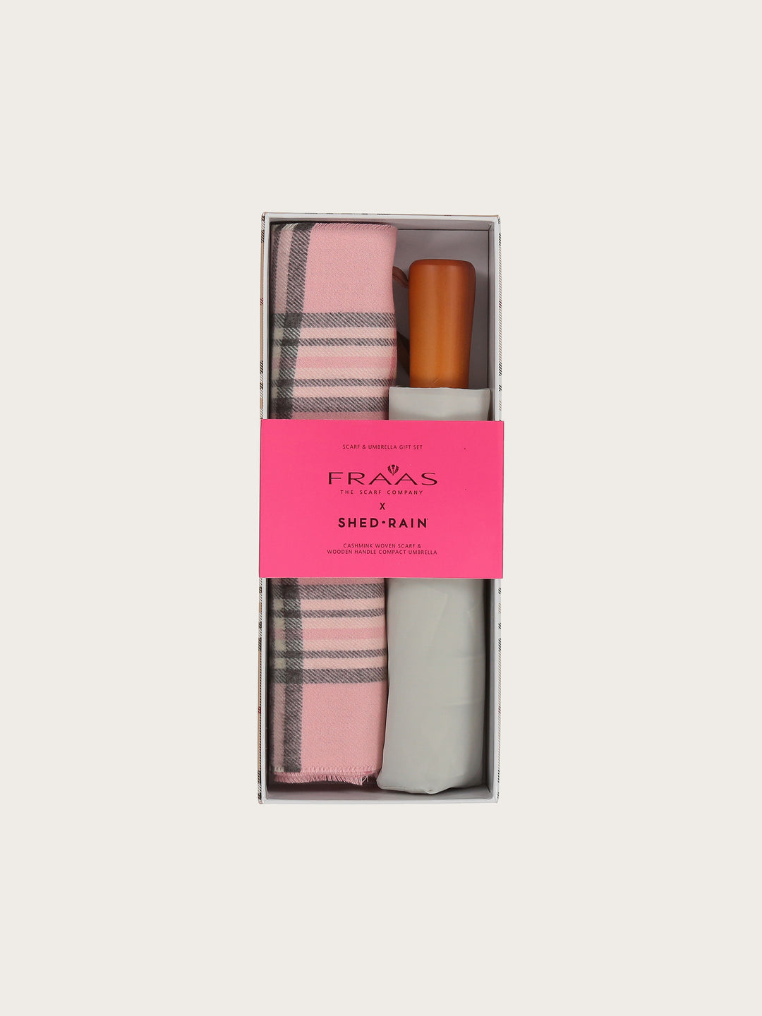 Geschenkset mit FRAAS Plaid Cashmink-Schal und Regenschirm
