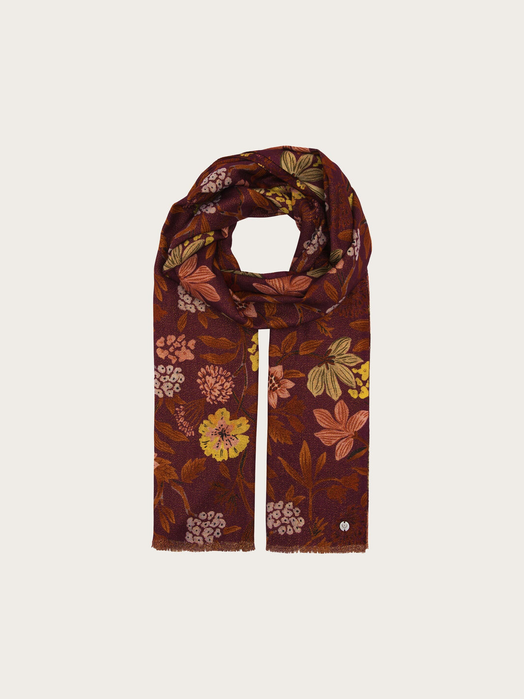 Glitzernde Doubleface-Stola mit Blumen-Design