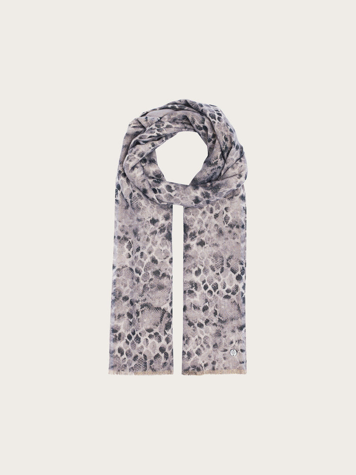 Glitzernde Doubleface-Stola mit Schlangenhaut-Design