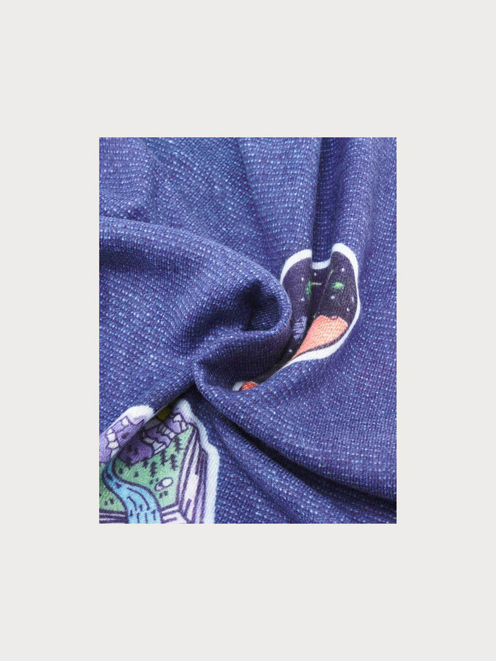 Stola mit Retro-Patch-Print