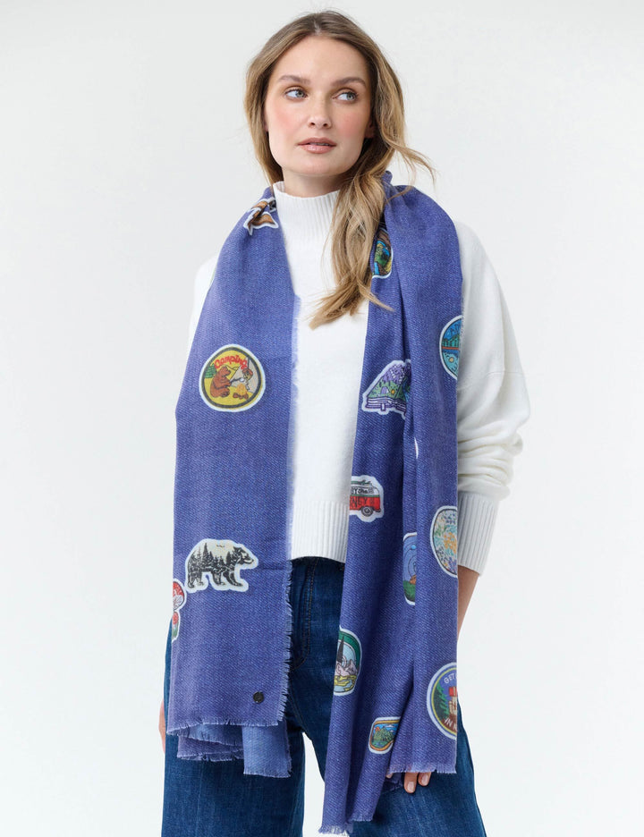 Stola mit Retro-Patch-Print