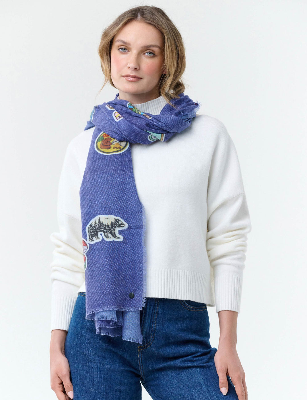 Stola mit Retro-Patch-Print