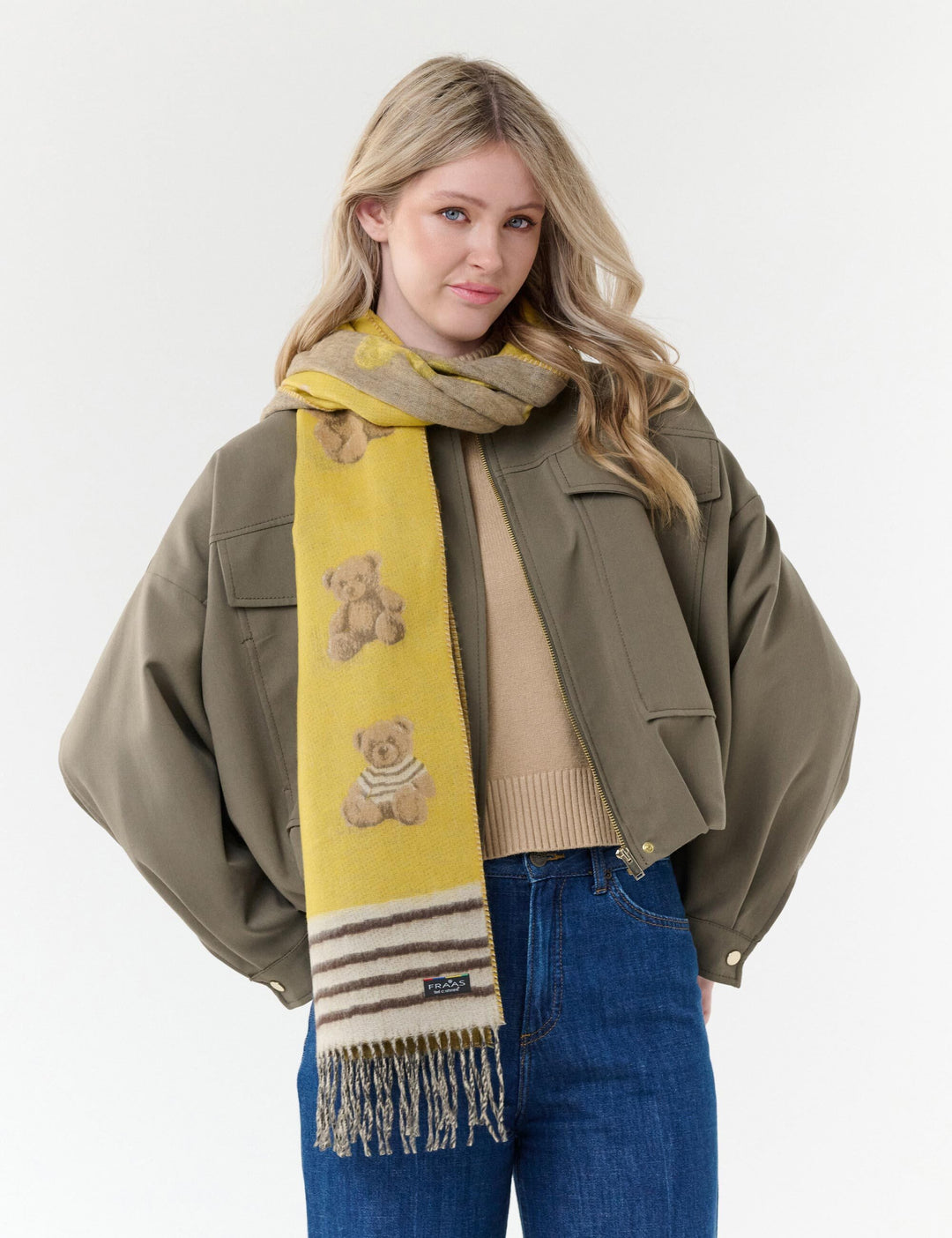 Cashmink-Schal mit süßem Teddy-Design