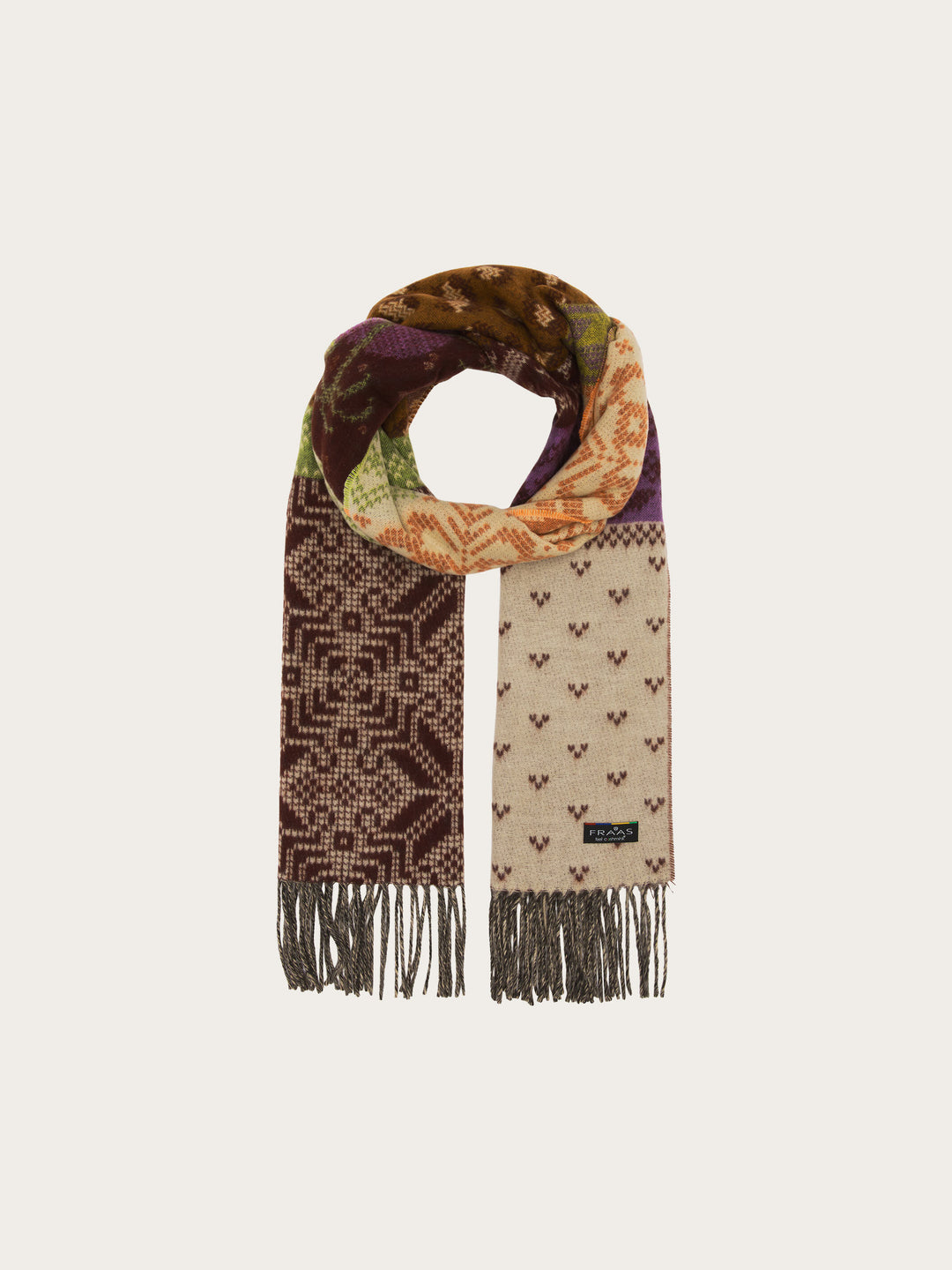 Cashmink-Schal mit winterlichem Muster-Mix