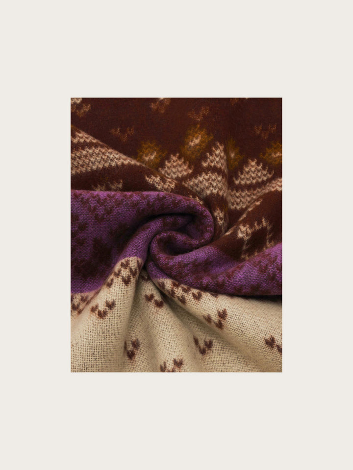 Cashmink-Schal mit winterlichem Muster-Mix