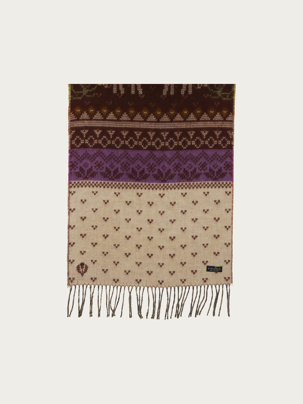 Cashmink-Schal mit winterlichem Muster-Mix