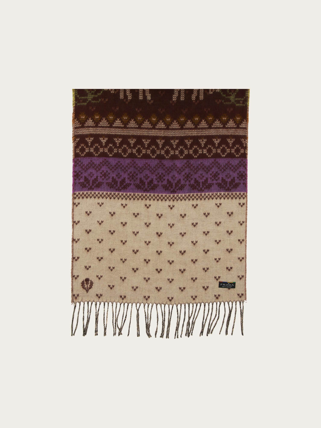 Cashmink-Schal mit winterlichem Muster-Mix
