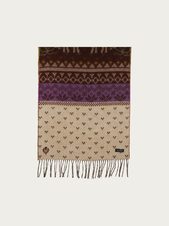 Cashmink-Schal mit winterlichem Muster-Mix