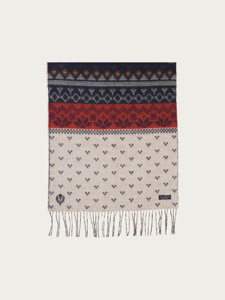 Cashmink-Schal mit winterlichem Muster-Mix