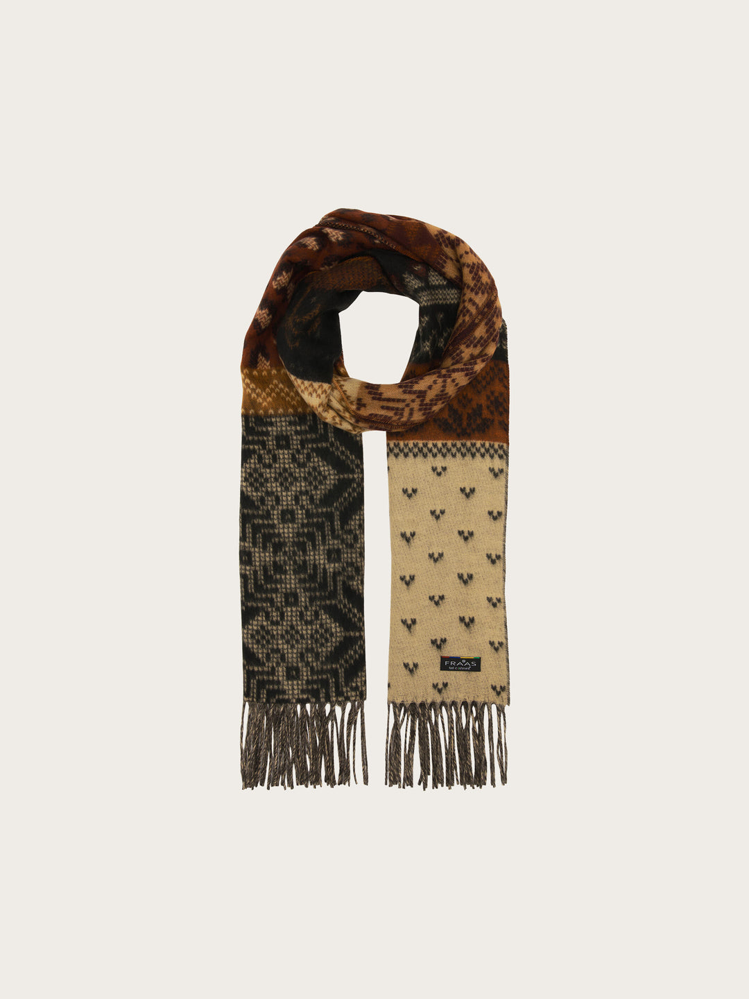 Cashmink-Schal mit winterlichem Muster-Mix