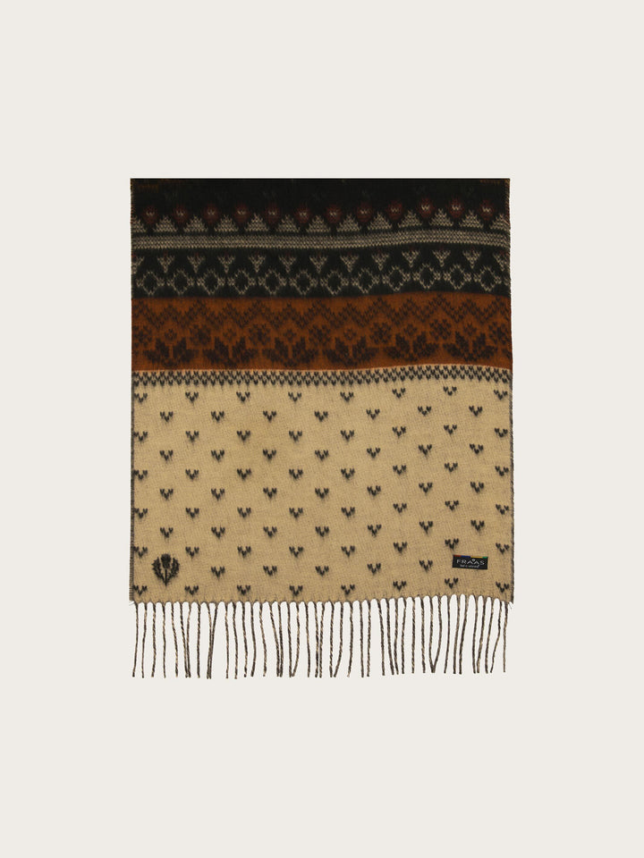 Cashmink-Schal mit winterlichem Muster-Mix