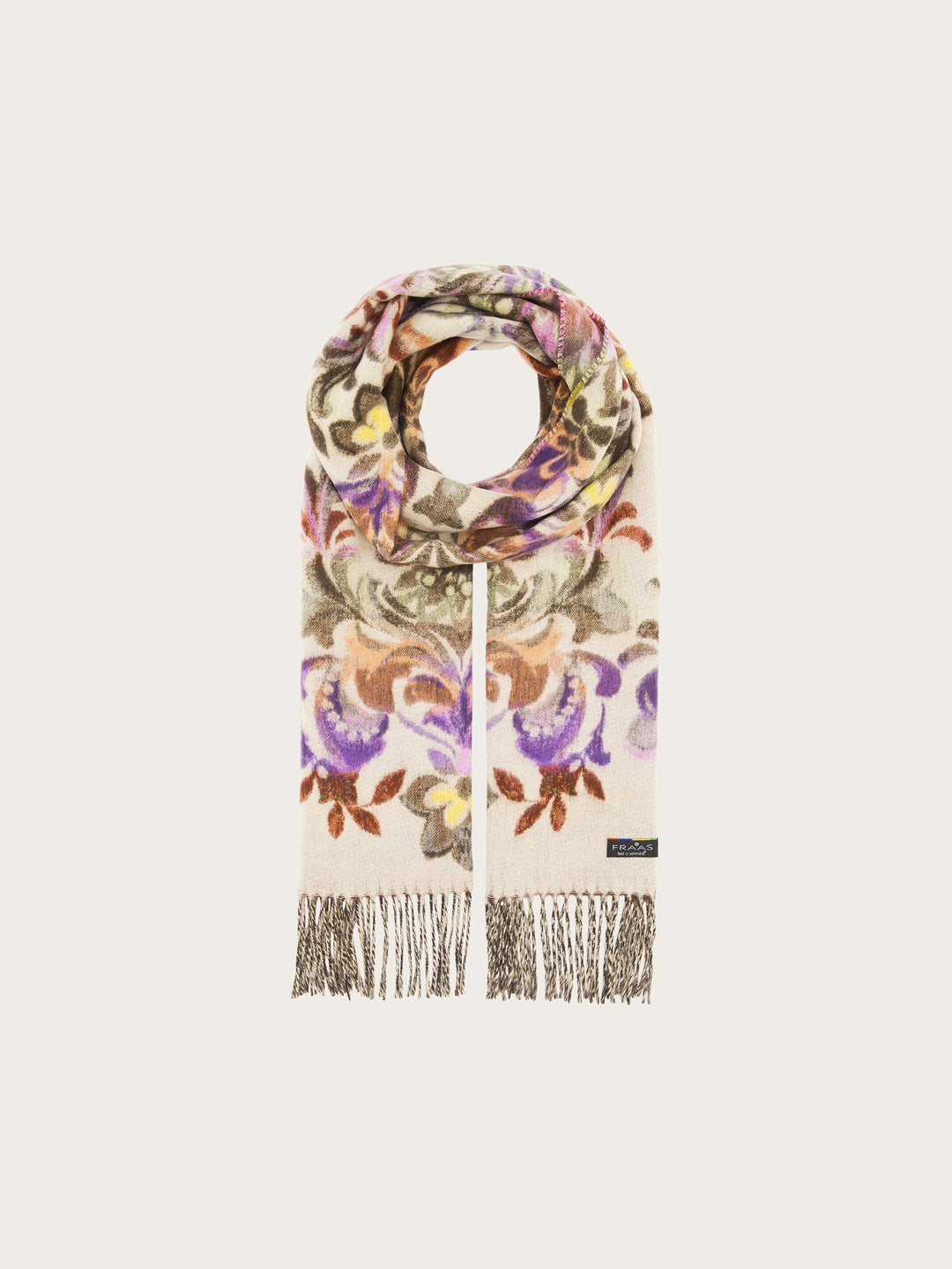 Cashmink-Schal mit romantischem Blumen- und Ranken-Design