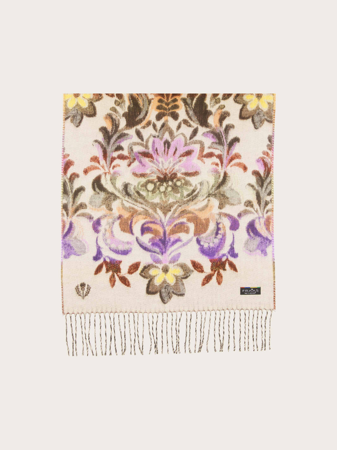 Cashmink-Schal mit romantischem Blumen- und Ranken-Design