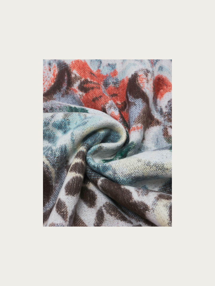 Cashmink-Schal mit romantischem Blumen- und Ranken-Design
