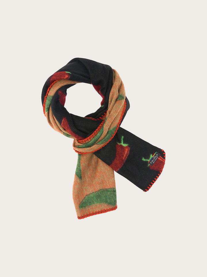 Doubleface Cashmink-Schal mit Chili-Design