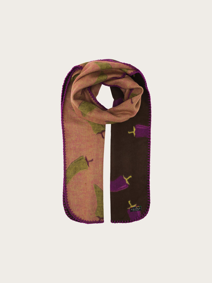 Doubleface Cashmink-Schal mit Chili-Design