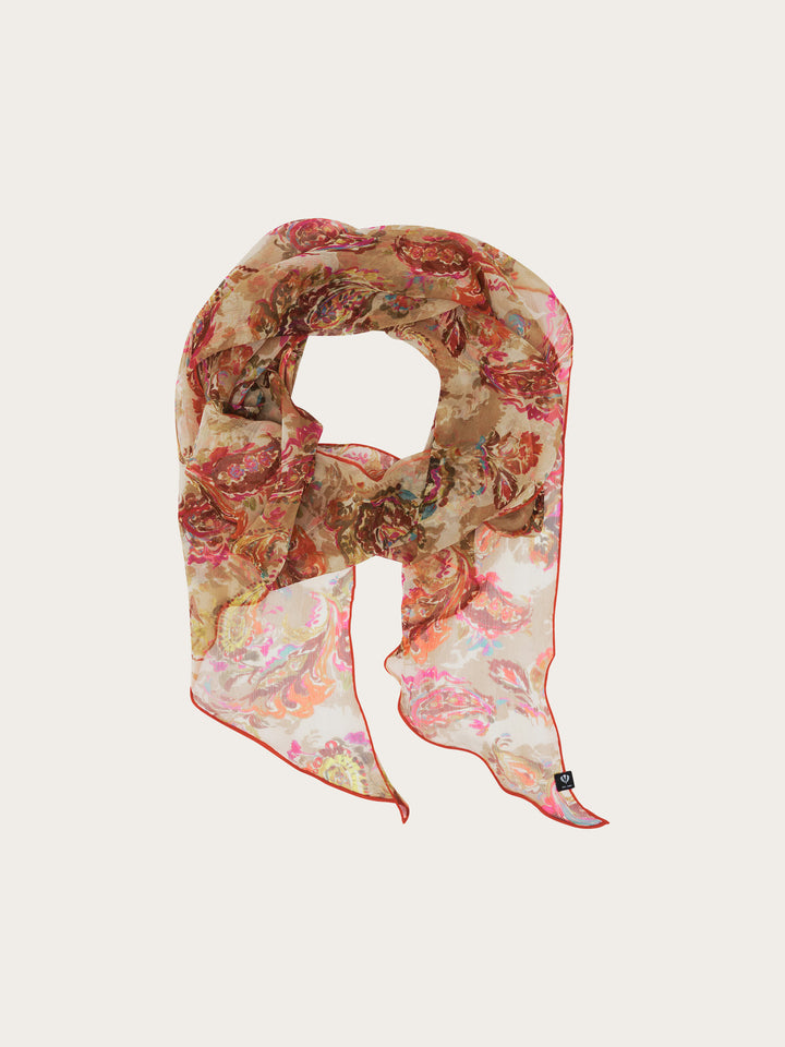 Langer Seidenschal mit Paisley-Design im Bias Cut