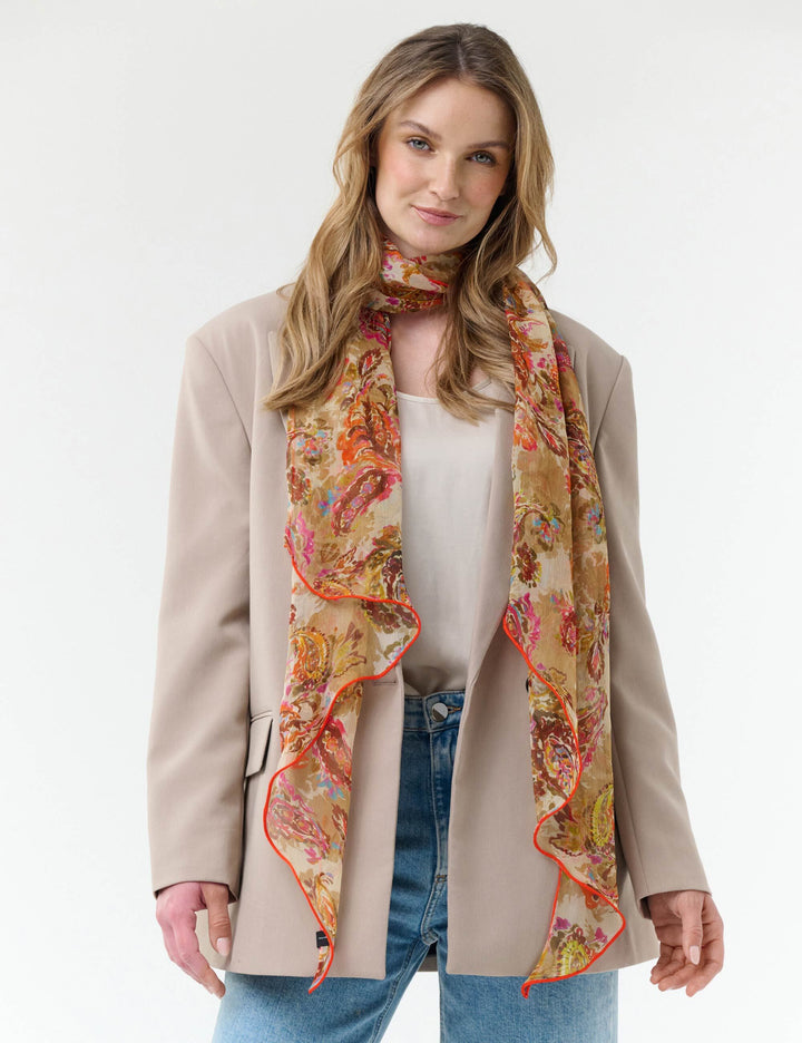 Langer Seidenschal mit Paisley-Design im Bias Cut