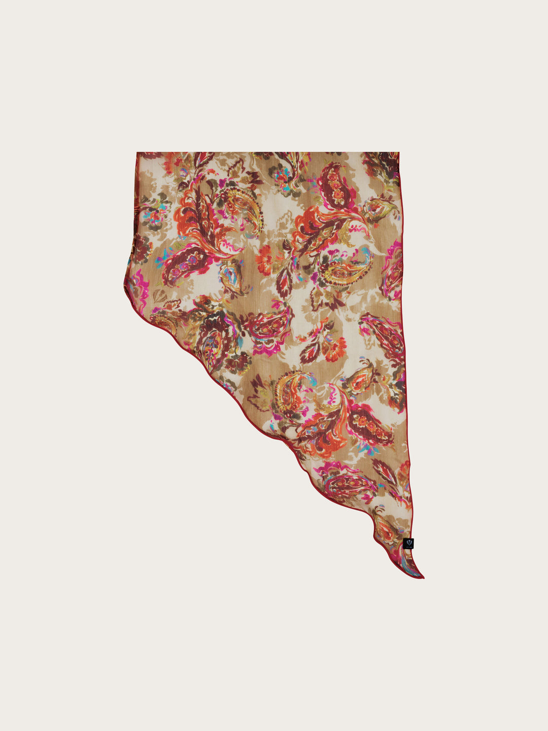 Langer Seidenschal mit Paisley-Design im Bias Cut