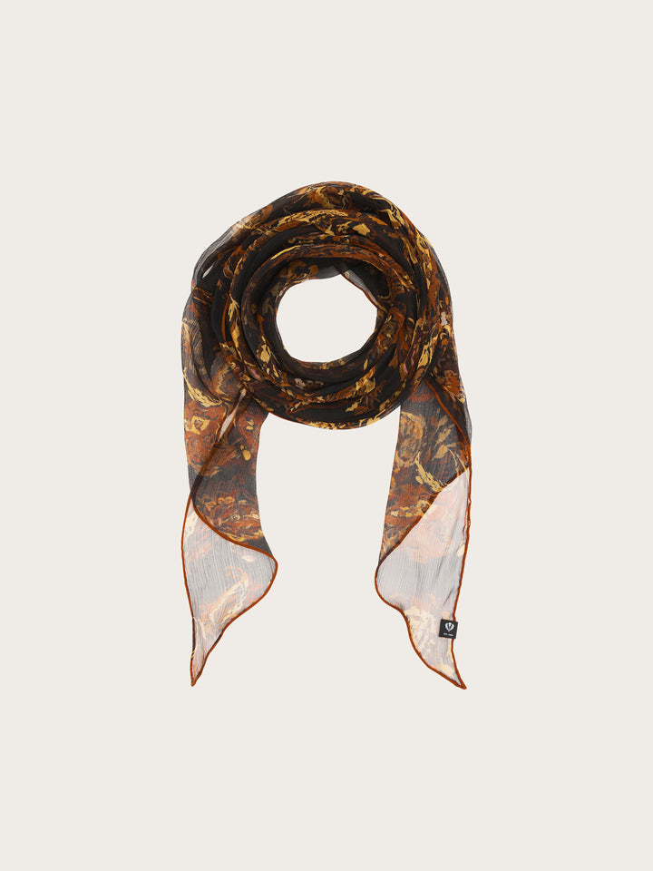 Langer Seidenschal mit Paisley-Design im Bias Cut