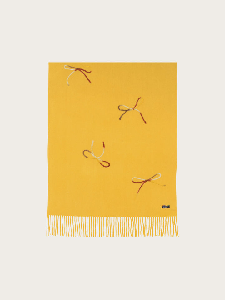 Cashmink-Stola mit eingestickten Schleifen aus Viskosemischung