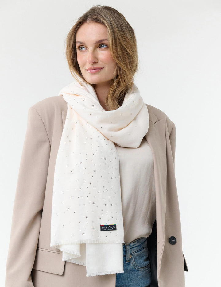 Elegante Cashmink-Stola mit Strass-Steinchen