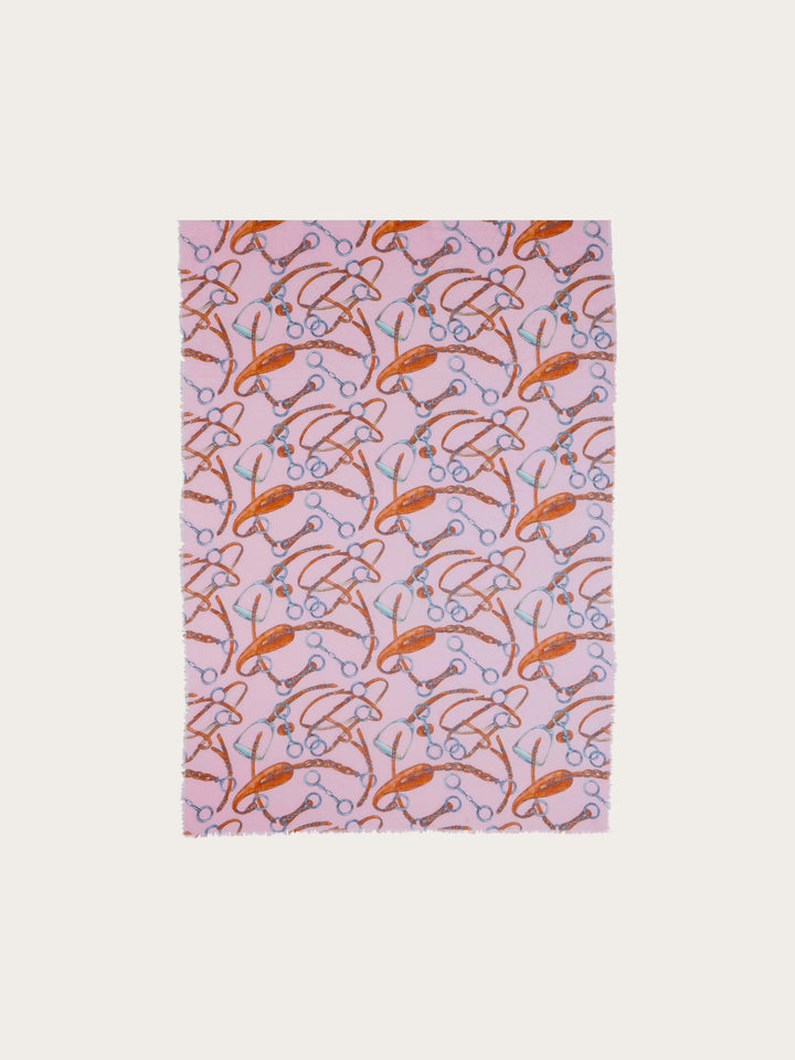 Leichte Stola mit Zaumzeug-Print
