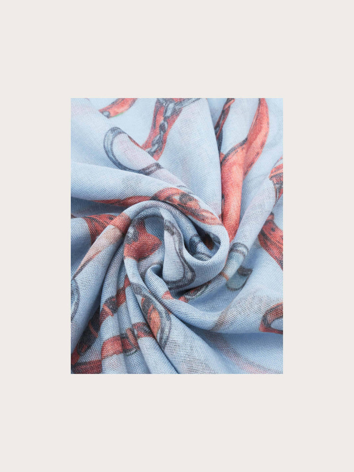 Leichte Stola mit Zaumzeug-Print