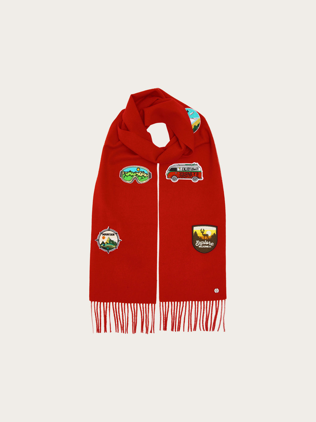 Schmaler Schal mit Retro-Patches