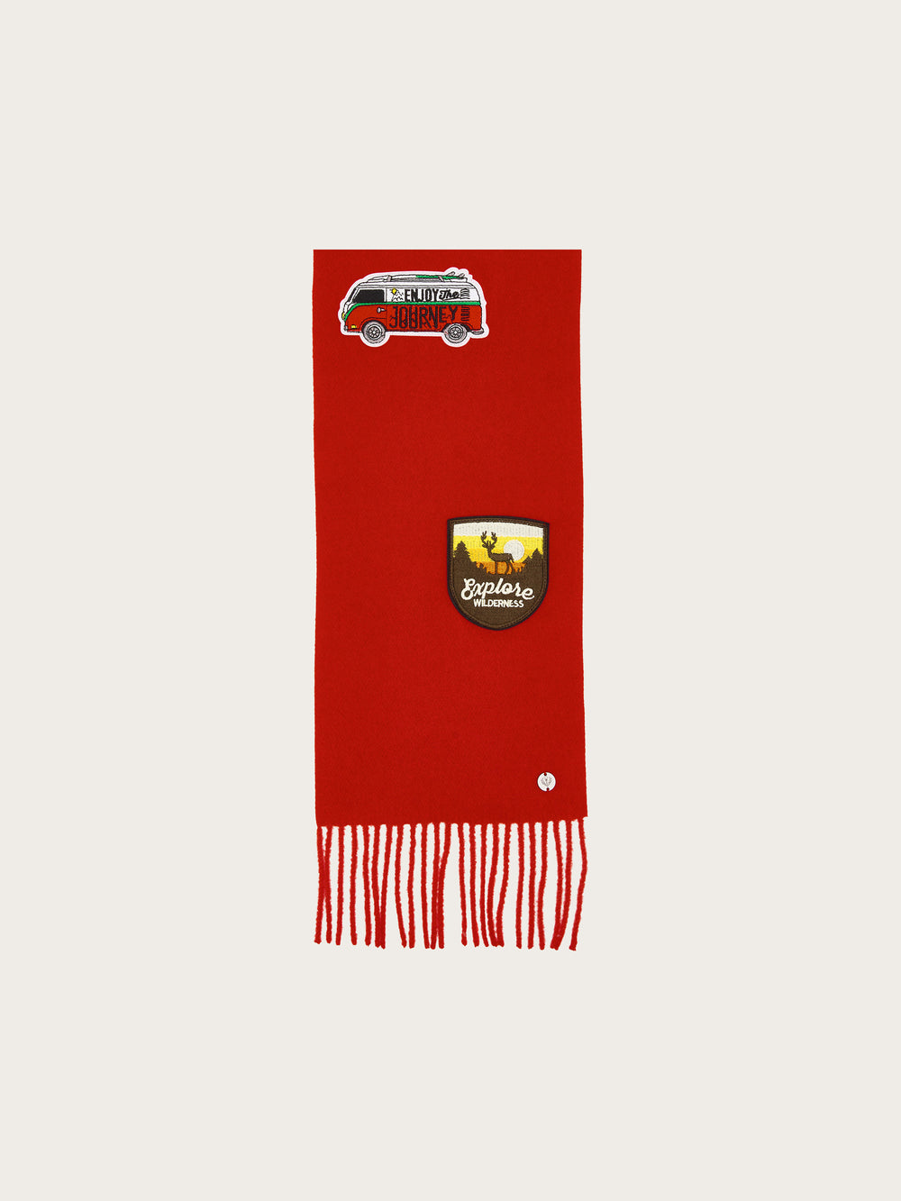 Schmaler Schal mit Retro-Patches