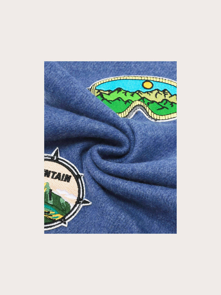 Schmaler Schal mit Retro-Patches
