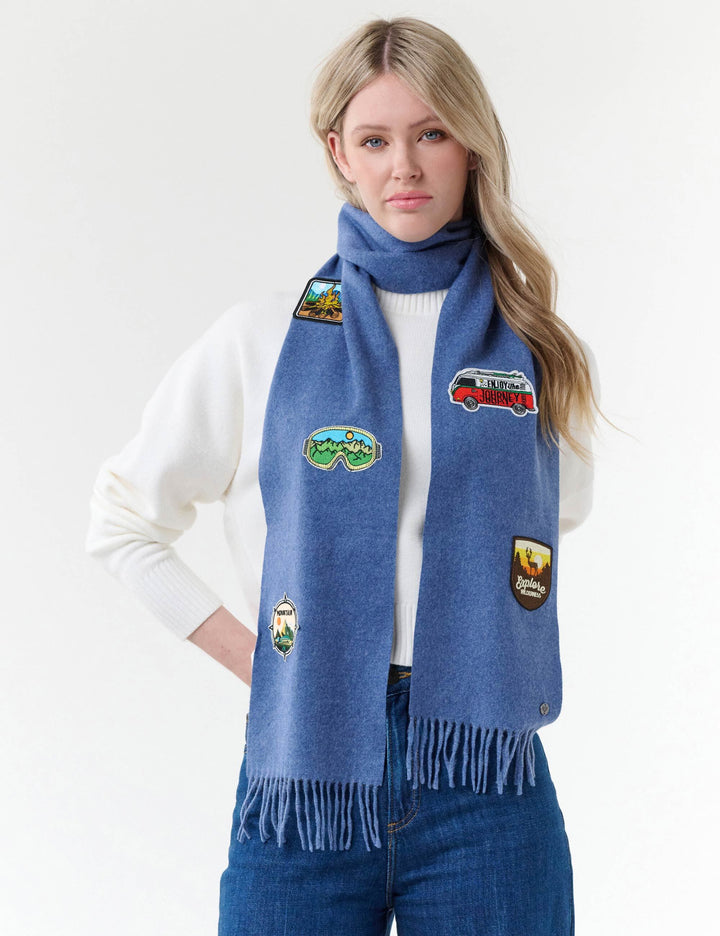 Schmaler Schal mit Retro-Patches