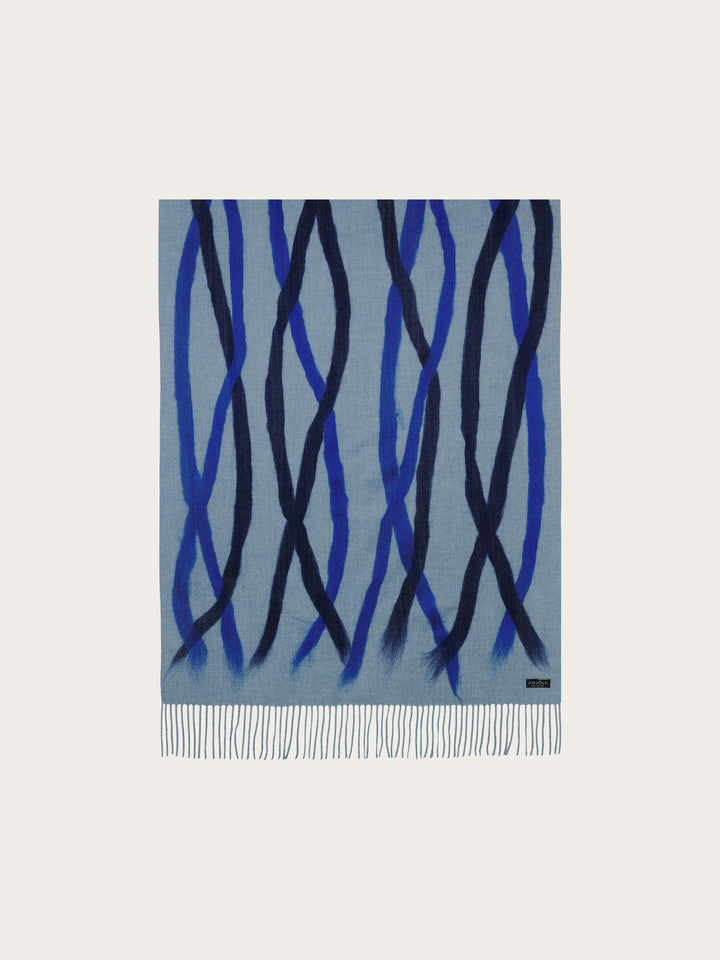 Cashmink-Stola mit farbigem Pinselstrich-Design