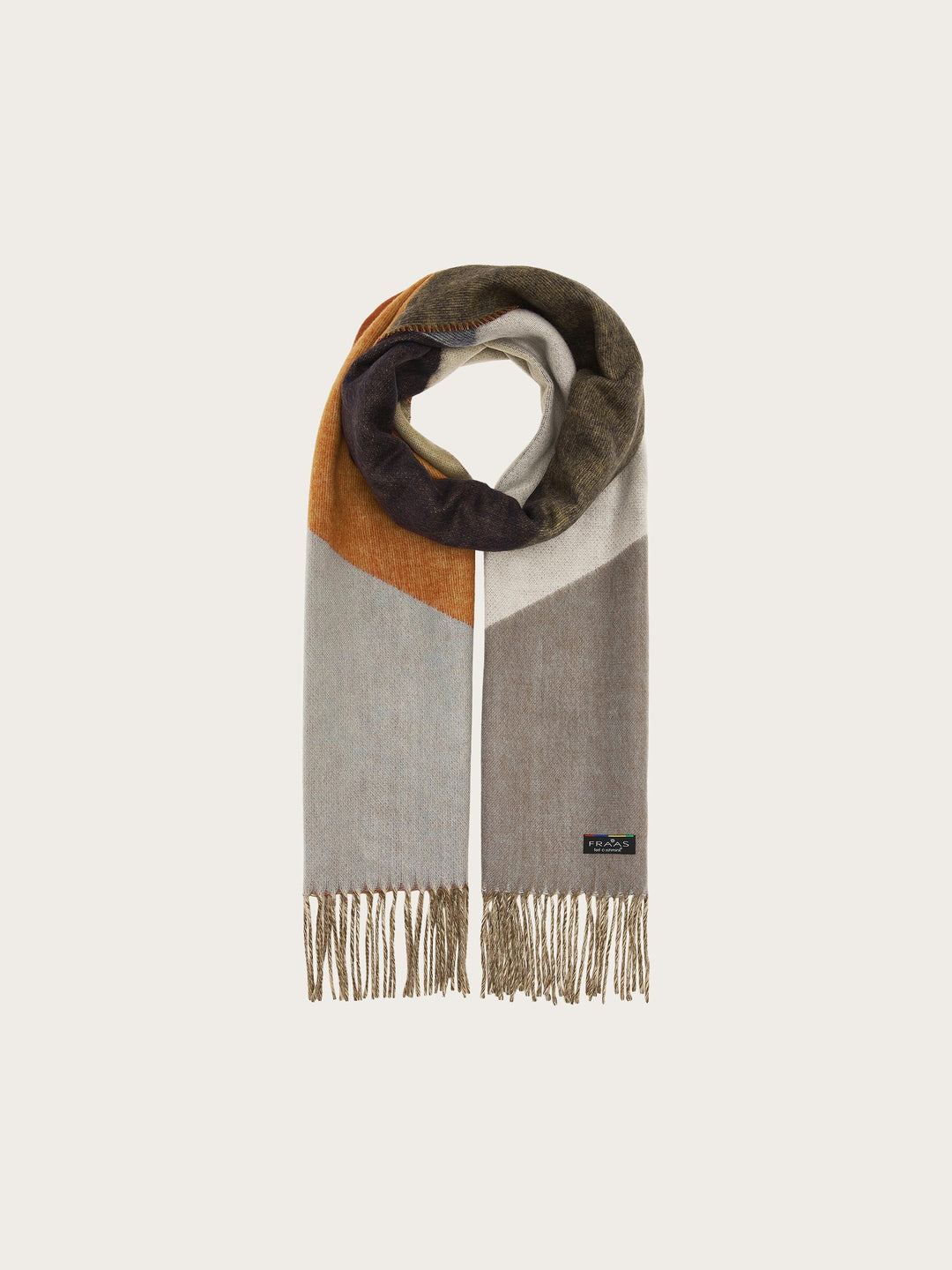 Cashmink-Schal mit geometrischem Colour Block Design