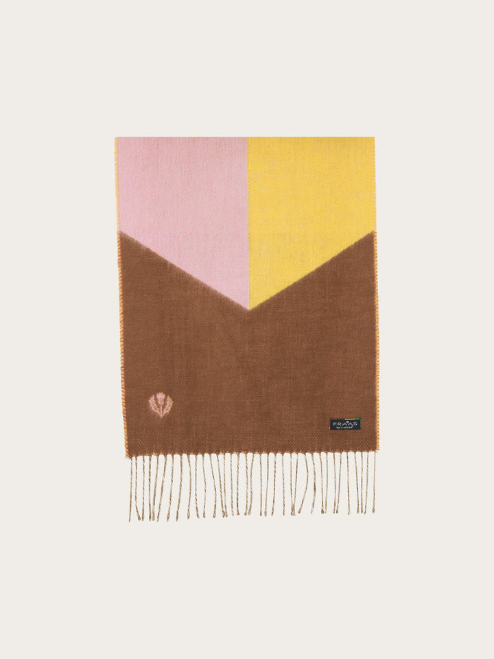 Cashmink-Schal mit geometrischem Colour Block Design