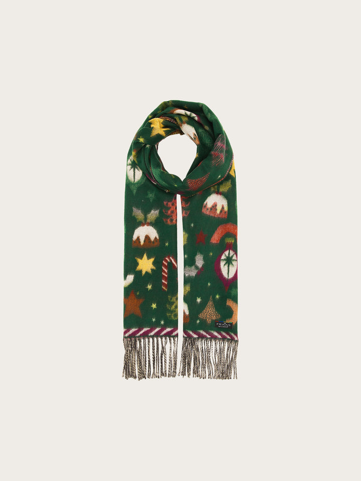Cashmink-Schal mit weihnachtlichen Motiven
