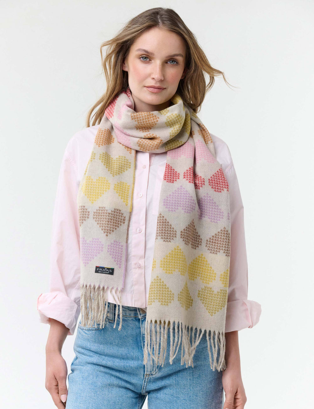 Cashmink-Schal mit Herz-Design