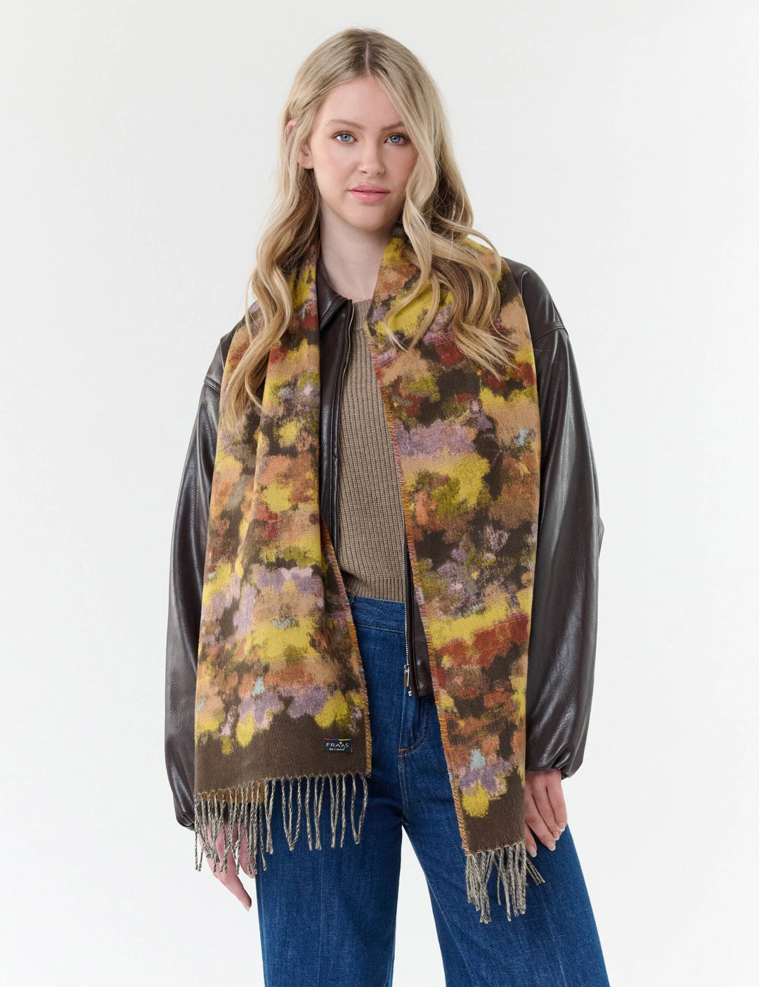 Cashmink-Schal mit buntem Blumen-Design