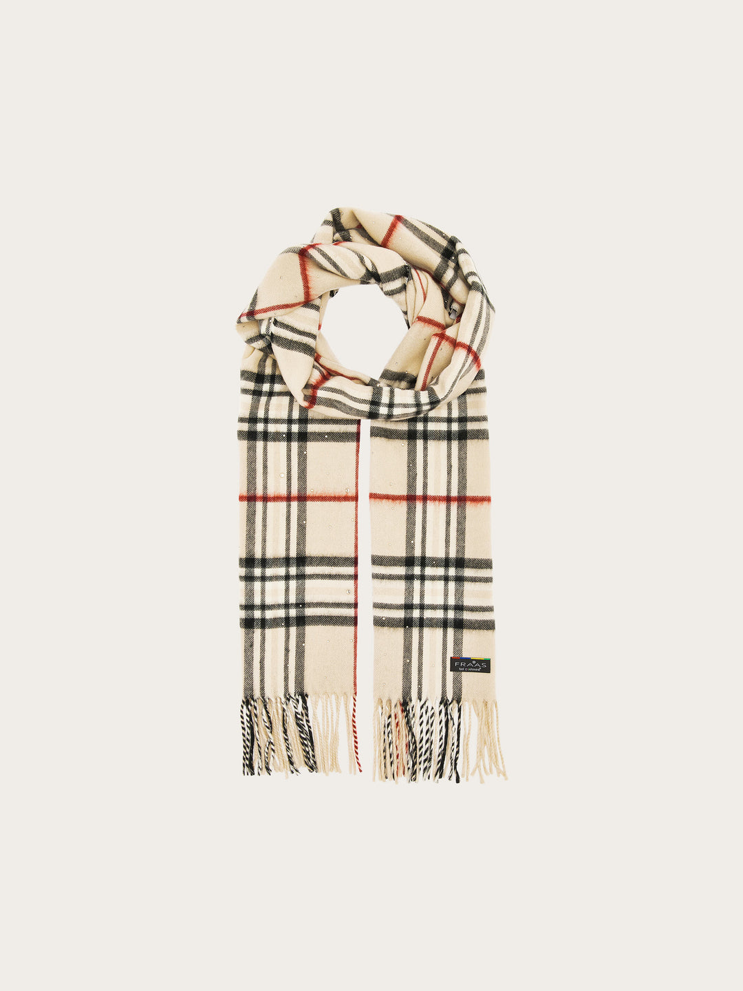 Eleganter Cashmink-Schal mit FRAAS Plaid Karo und Strass-Steinchen