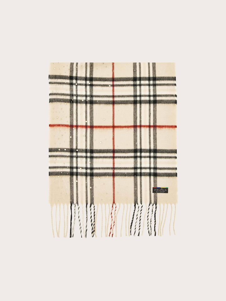 Eleganter Cashmink-Schal mit FRAAS Plaid Karo und Strass-Steinchen