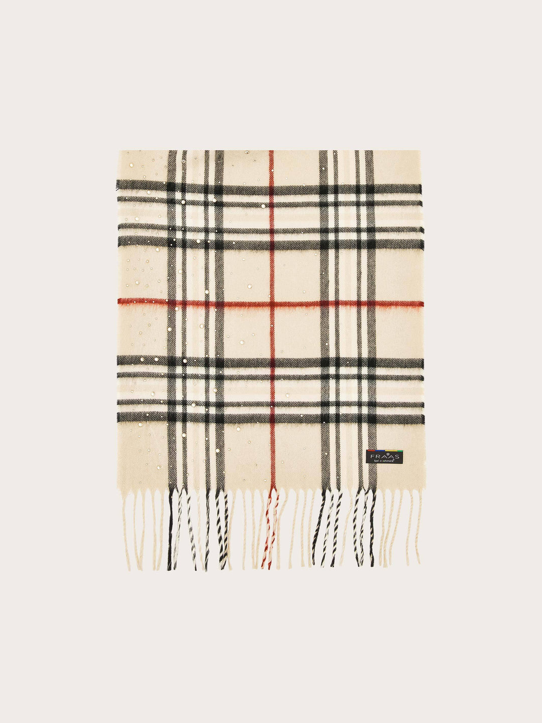Eleganter Cashmink-Schal mit FRAAS Plaid Karo und Strass-Steinchen