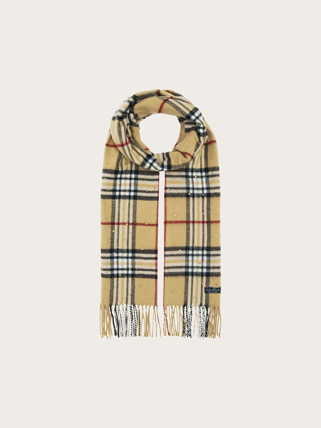 Eleganter Cashmink-Schal mit FRAAS Plaid Karo und Strass-Steinchen