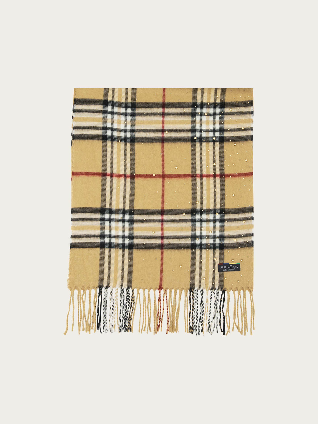 Eleganter Cashmink-Schal mit FRAAS Plaid Karo und Strass-Steinchen
