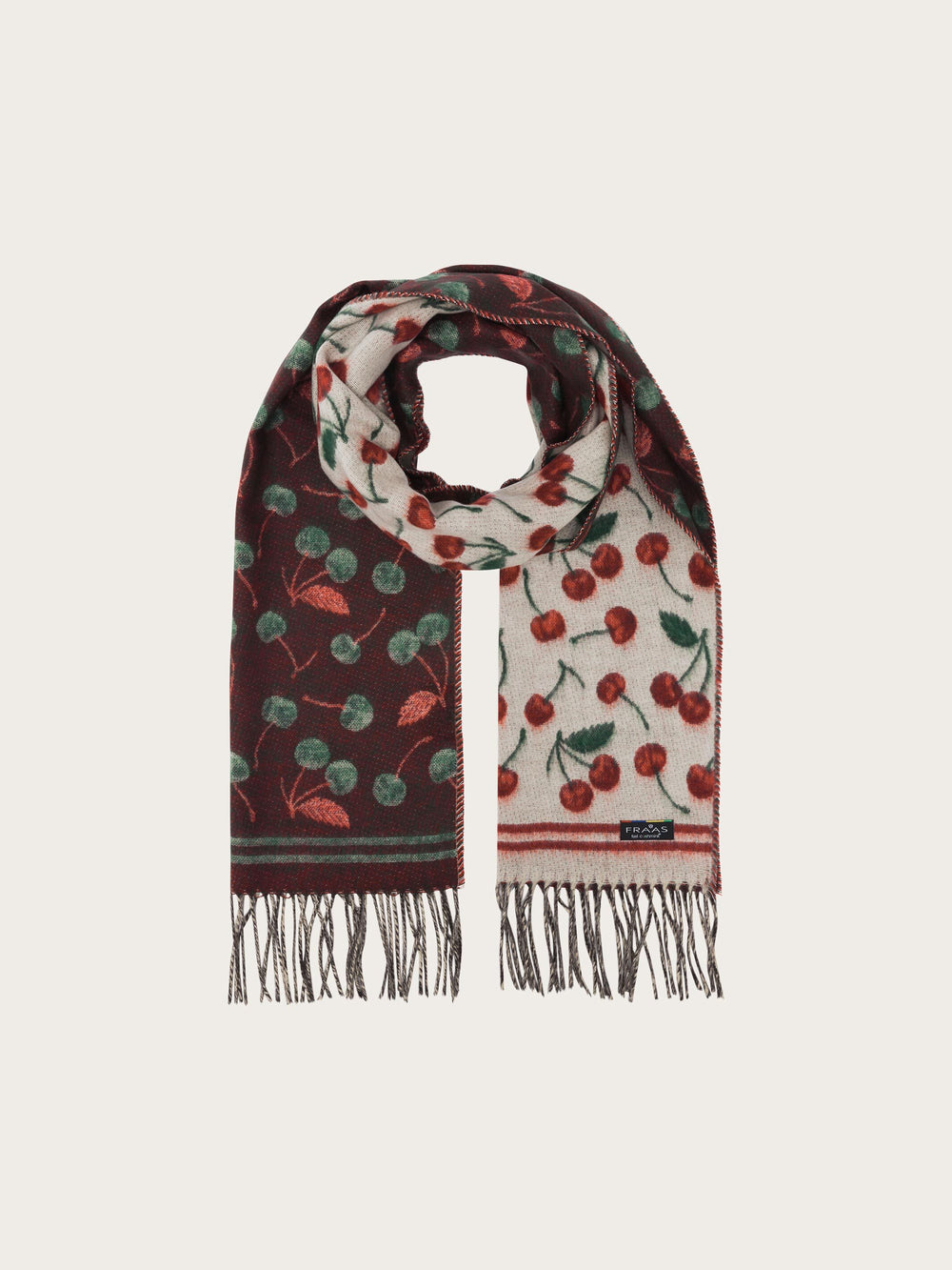 Doubleface Cashmink-Schal mit Kirschen-Design