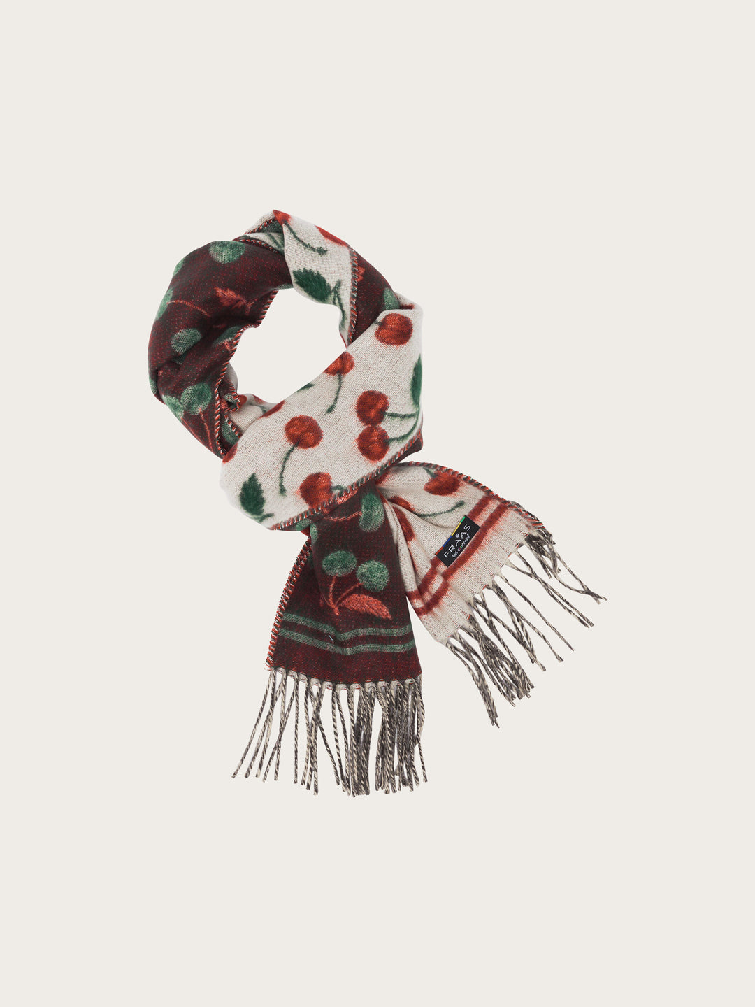 Doubleface Cashmink-Schal mit Kirschen-Design