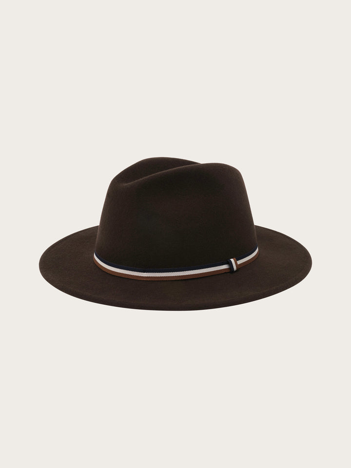 Wasserabweisender Fedora Hut mit bugatti-Flag und Filz-Optik