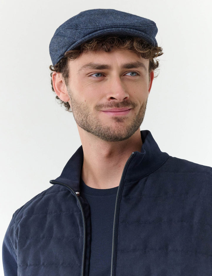 bugatti Flatcap mit Fischgrät-Design mit Wollanteil