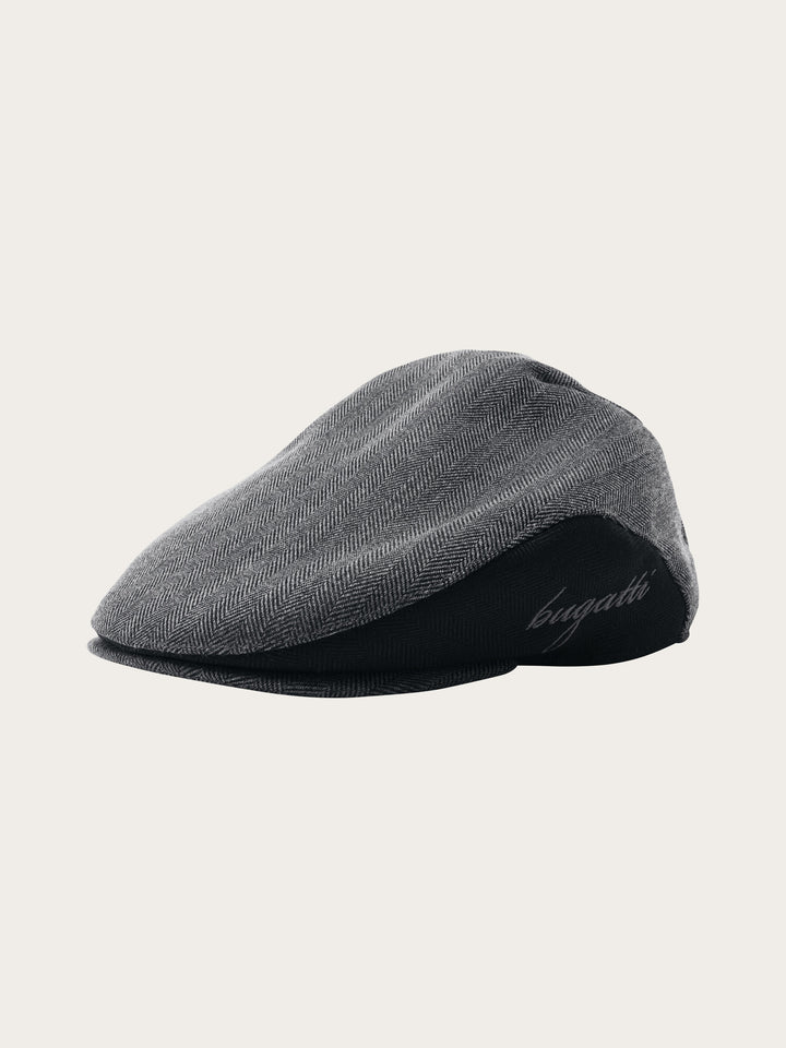 Winddichte bugatti Flatcap mit Color Block Design und Ohrenklappen