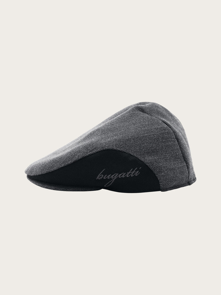 Winddichte bugatti Flatcap mit Color Block Design und Ohrenklappen