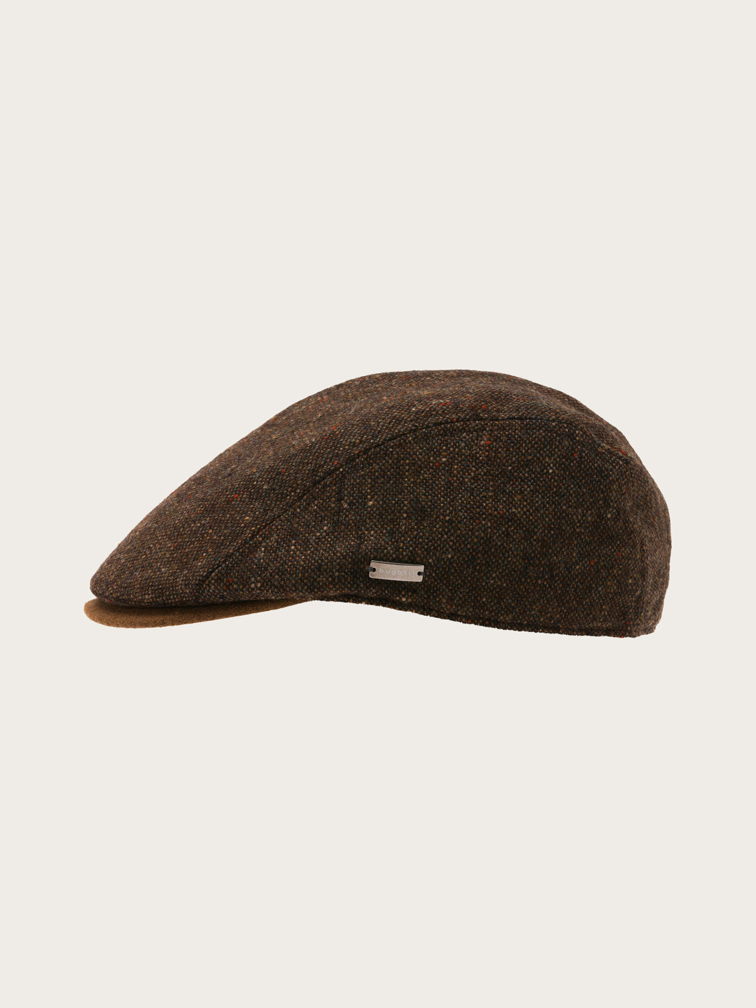 Winddichte bugatti Tweed-Flatcap mit Ohrenklappen